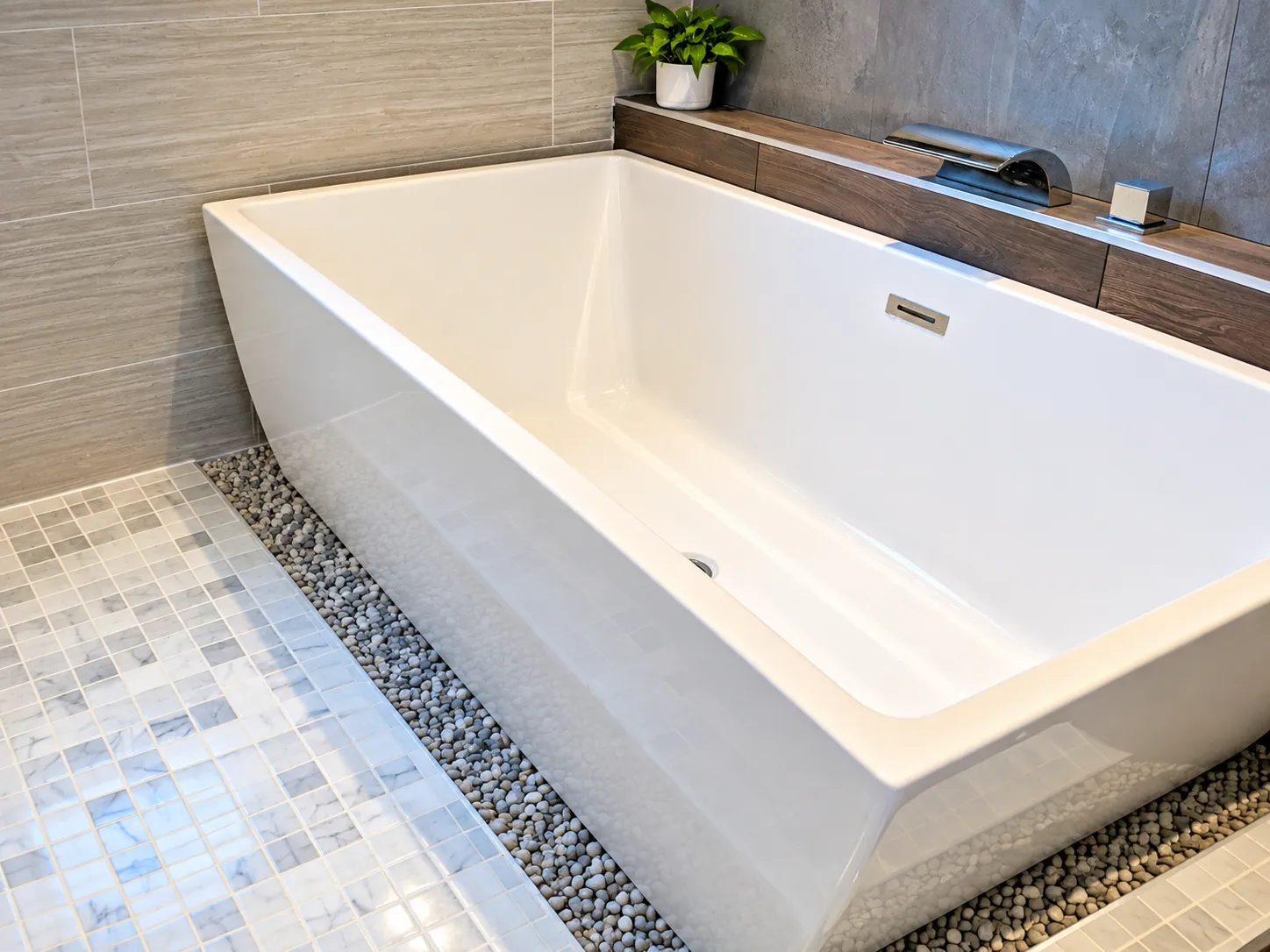 Freestanding soaking tub