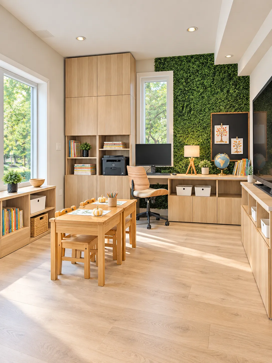 Built-in storage and workspace