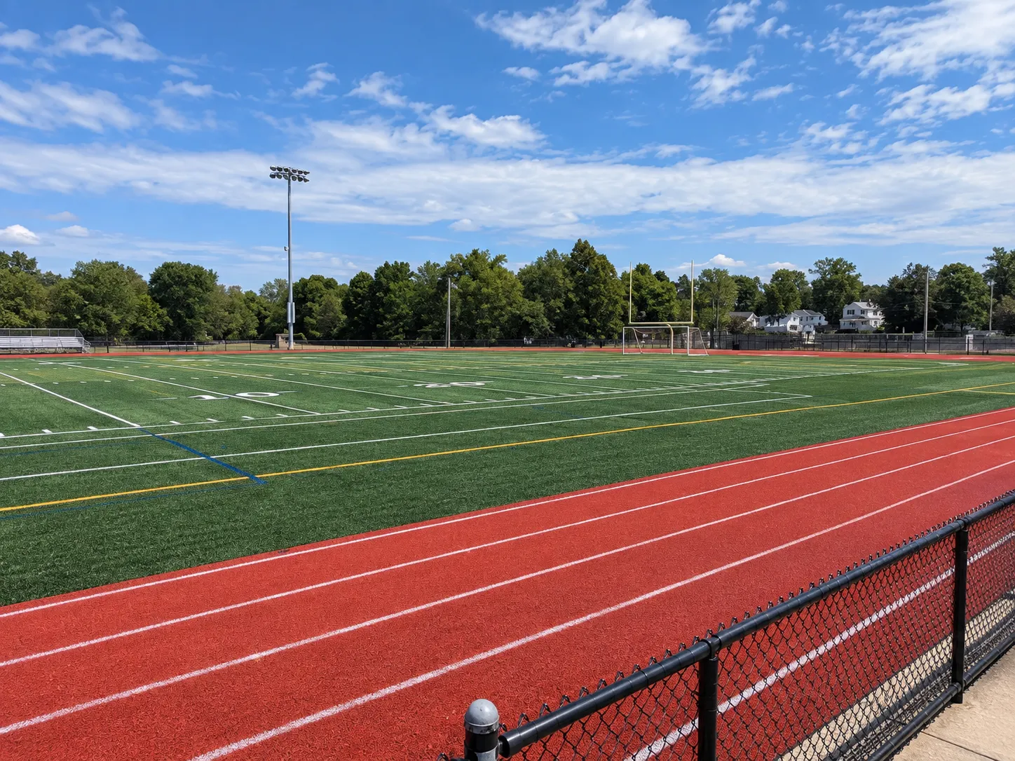 Turf field and running track